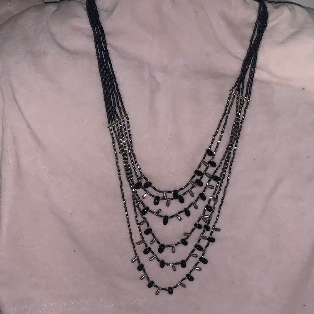 Chic Black Multi-Strand Necklace